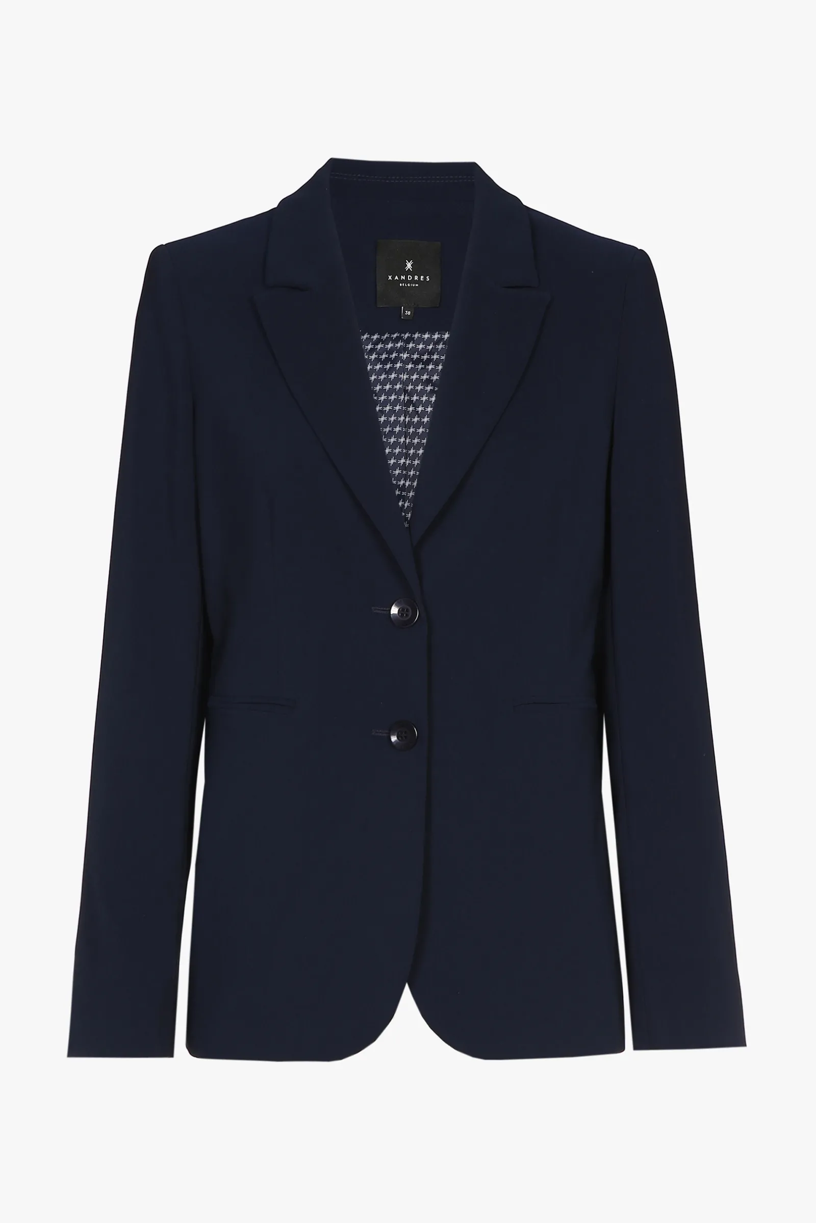 Xandres Blazer cintré bleu foncé, infroissable-Femme Xandres Plus|Blazers