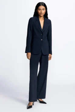 Xandres Blazer cintré bleu foncé, infroissable-Femme Xandres Plus|Blazers