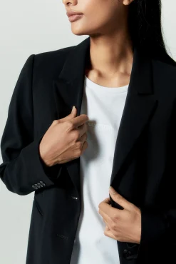 Xandres Blazer cintré bleu foncé, infroissable-Femme Xandres Plus|Blazers