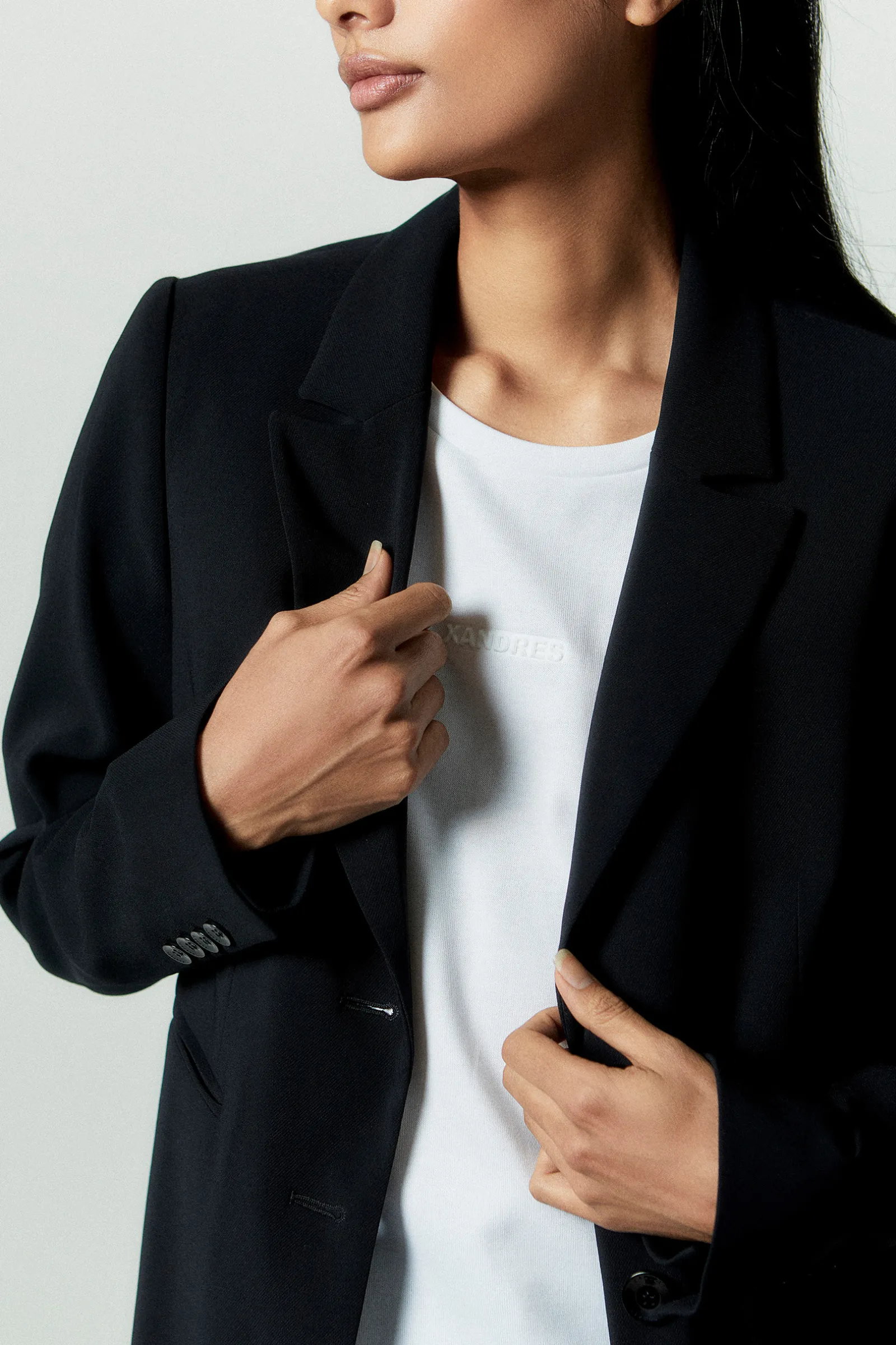 Xandres Blazer cintré bleu foncé, infroissable-Femme Xandres Plus|Blazers