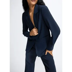Xandres Blazer cintré bleu foncé, infroissable-Femme Xandres Plus|Blazers