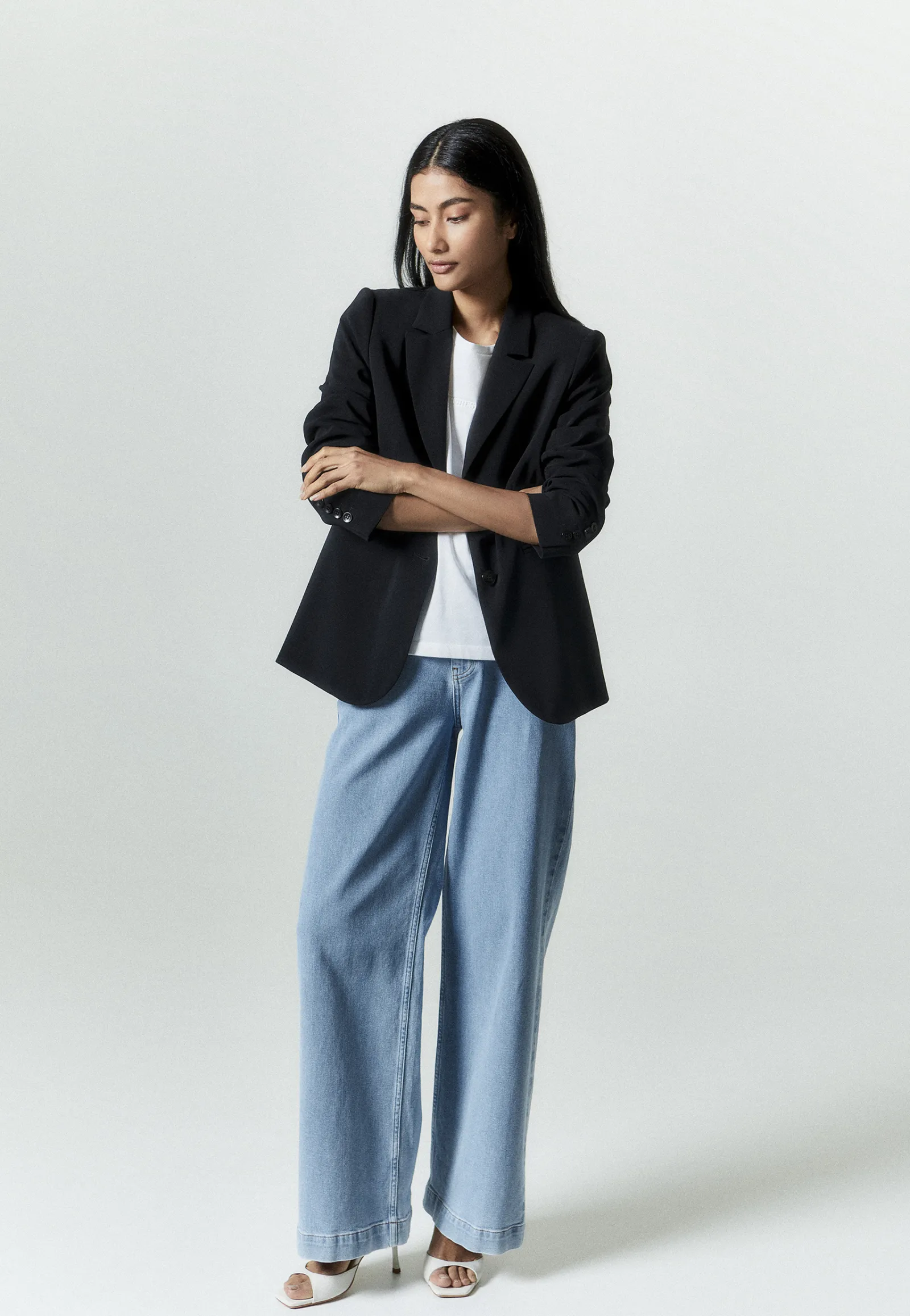 Xandres Blazer cintré noir, infroissable-Femme Xandres Plus|Essentials