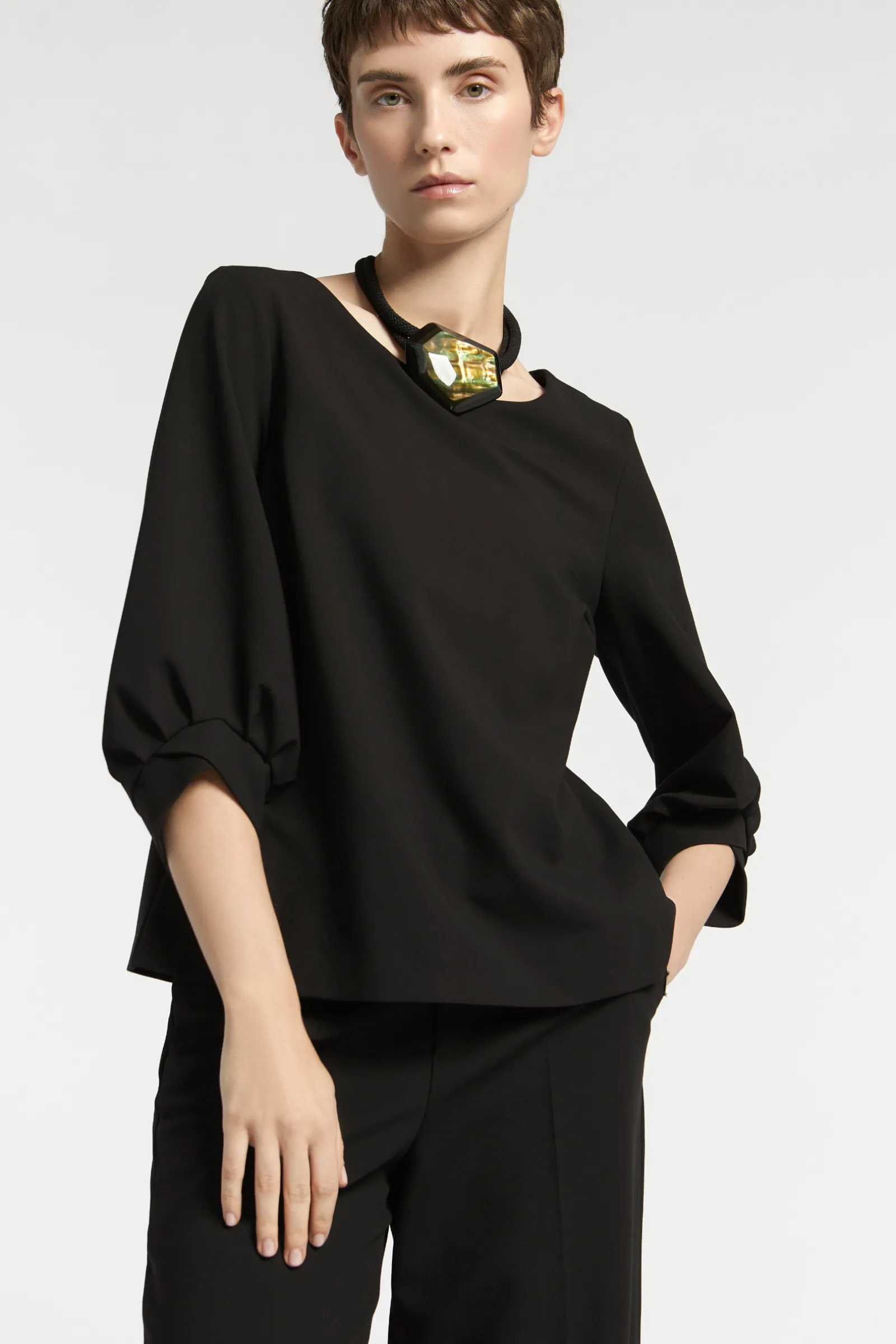 Xandres Blouse aux manches ornées d’un élégant détail-Femme Xandres Plus|Blouses