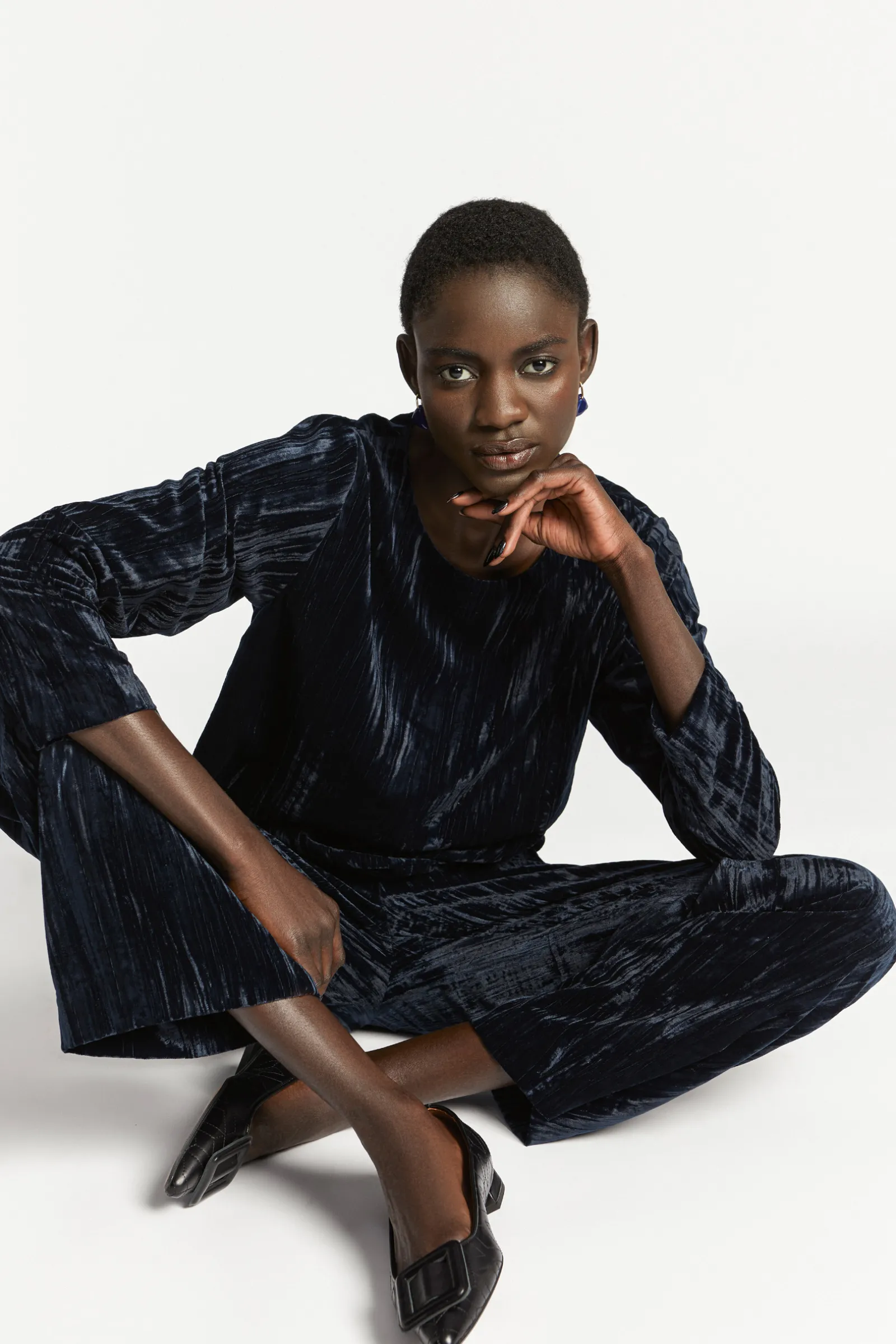 Xandres Blouse en velours écrasé-Femme Blouses