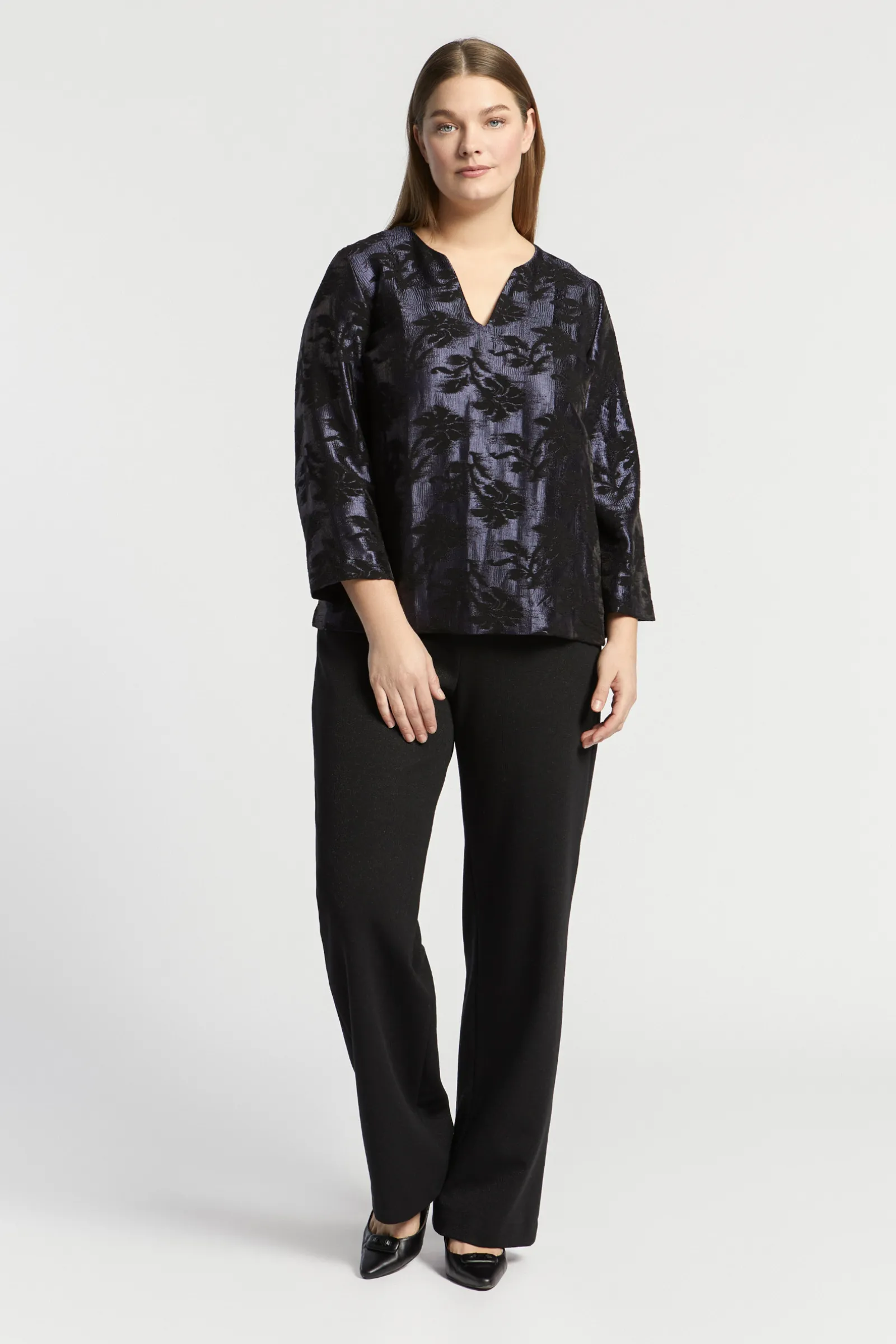 Xandres Blouse jacquard à imprimé floral-Femme Xandres Plus|Blouses