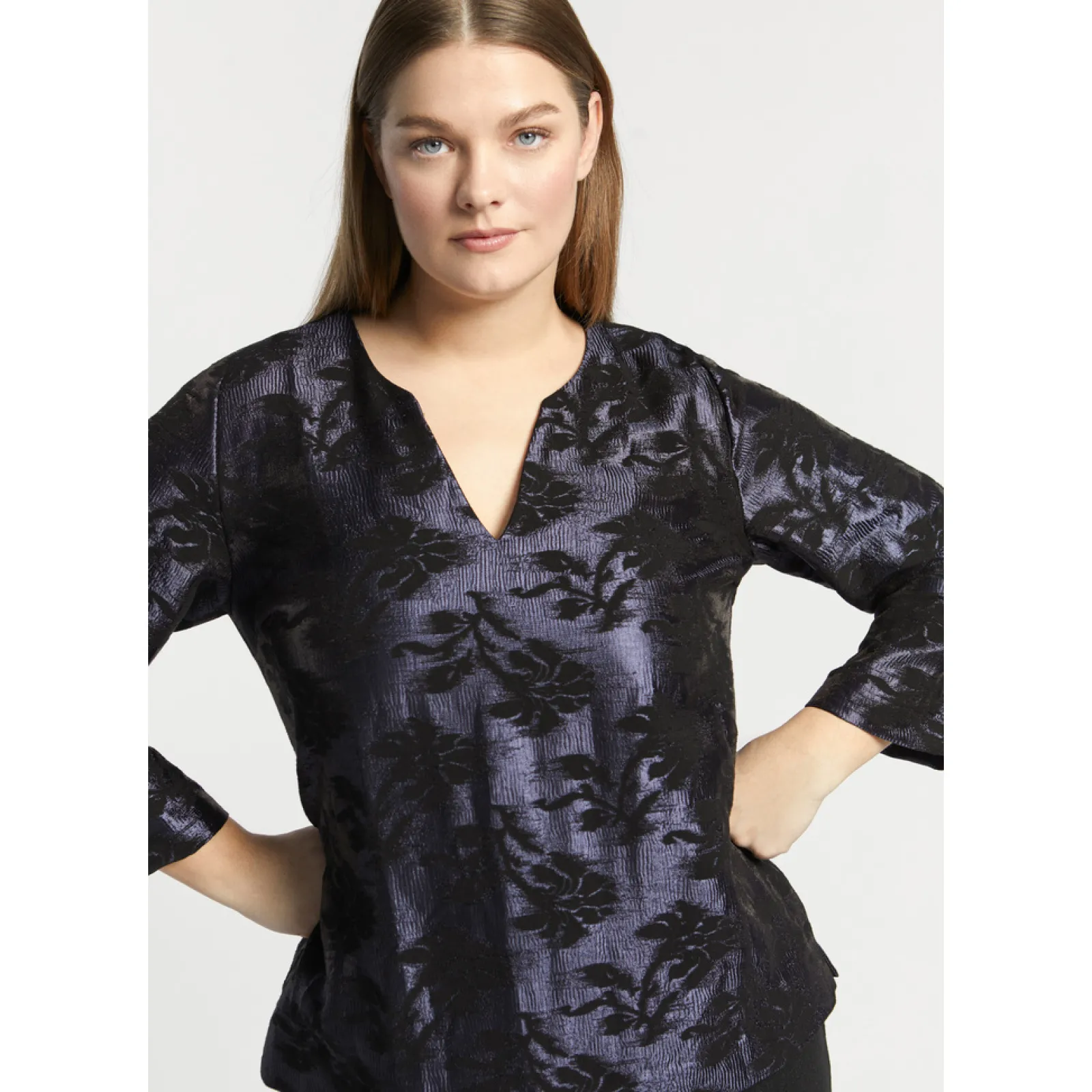 Xandres Blouse jacquard à imprimé floral-Femme Xandres Plus|Blouses