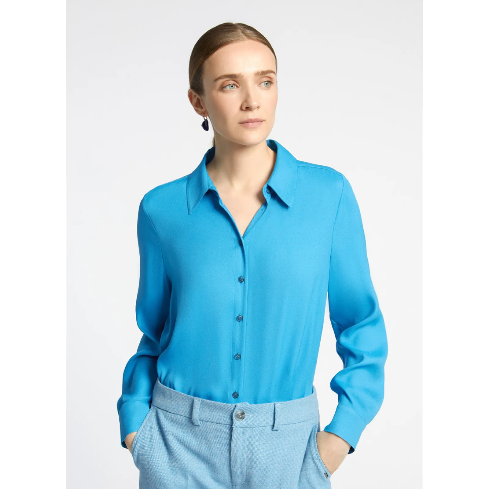 Xandres Blouse élégante avec col de chemise-Femme Xandres Plus|Blouses