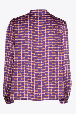 Xandres Blouse seersucker avec imprimé logo-Femme Xandres Plus