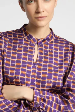 Xandres Blouse seersucker avec imprimé logo-Femme Xandres Plus
