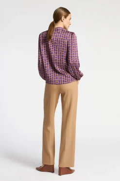 Xandres Blouse seersucker avec imprimé logo-Femme Xandres Plus