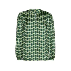 Xandres Blouse seersucker avec imprimé logo-Femme Xandres Plus|Blouses