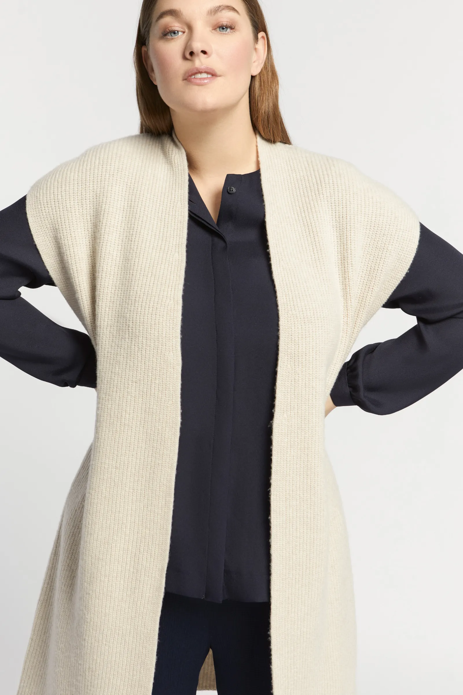 Xandres Cardigan long sans manches-Femme Xandres Plus|Pulls & Cardigans