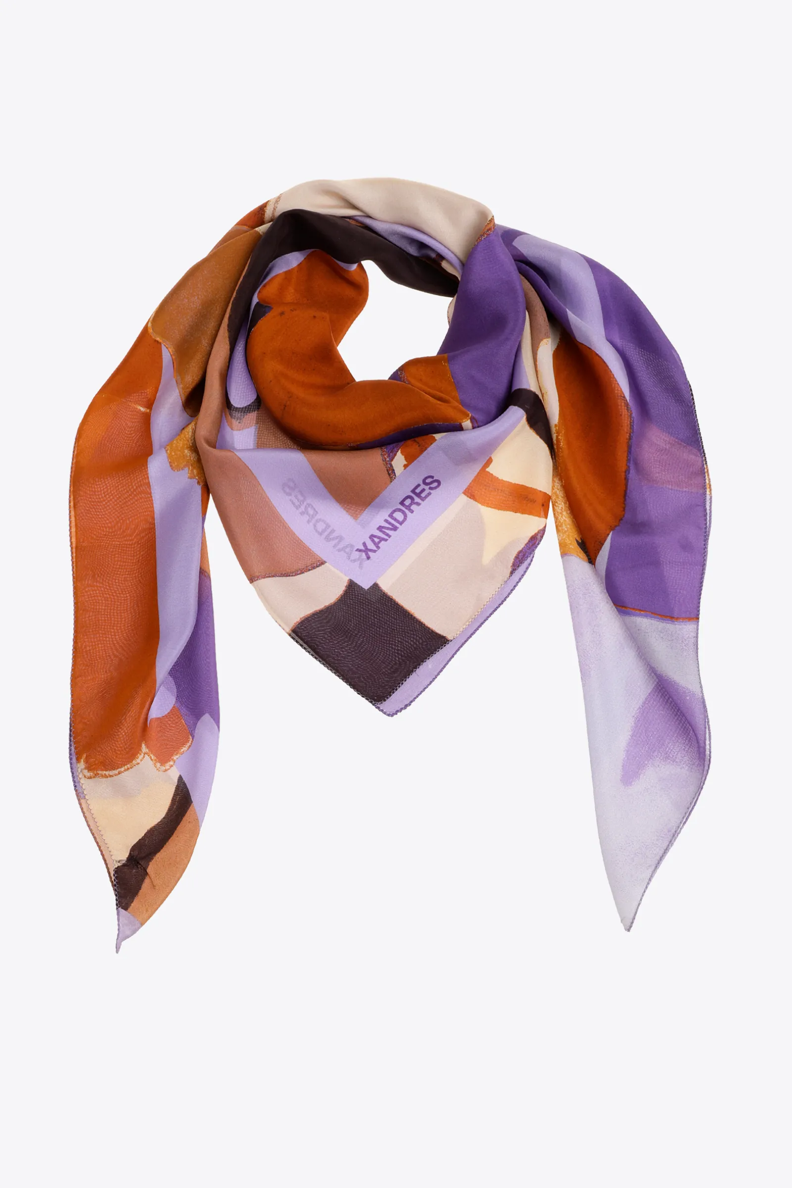 Xandres Écharpe en soie à motif floral-Femme Accessoires|Echarpes