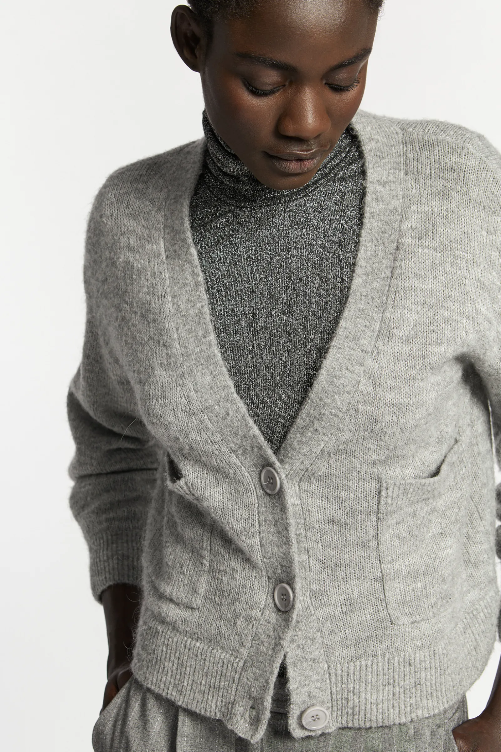 Xandres Gilet court à col en V-Femme Pulls & Cardigans