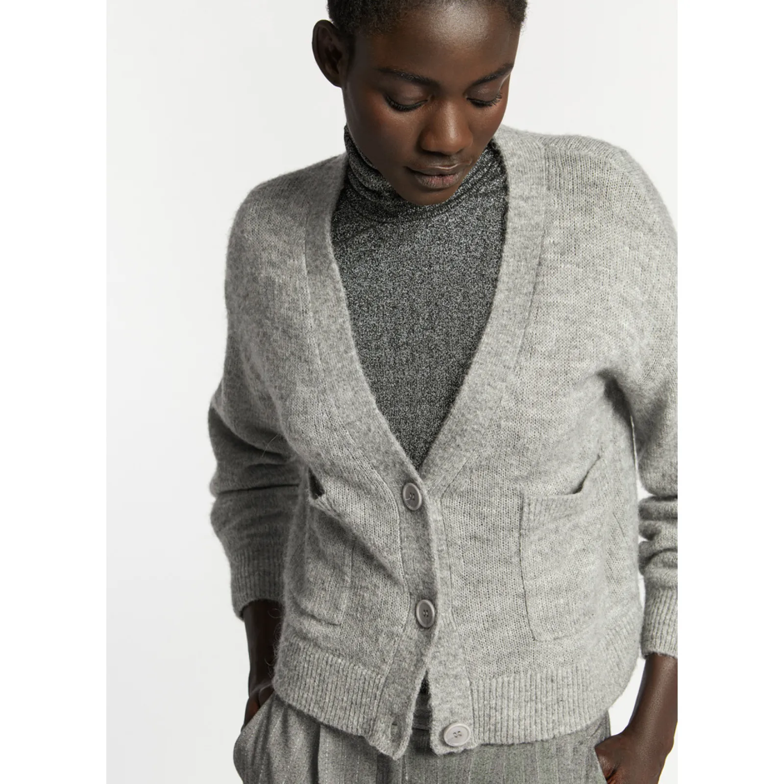 Xandres Gilet court à col en V-Femme Pulls & Cardigans