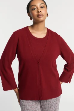 Xandres Gilet en mélange de laines fines-Femme Xandres Plus|Pulls & Cardigans