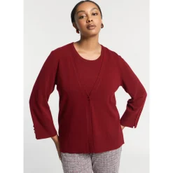 Xandres Gilet en mélange de laines fines-Femme Xandres Plus|Pulls & Cardigans