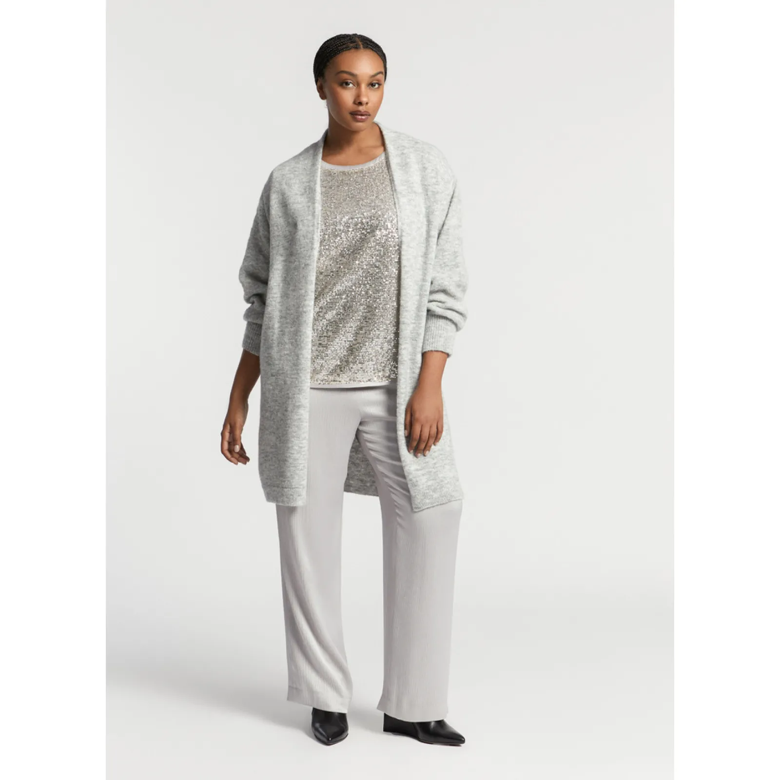 Xandres Gilet long en laine d’alpaga-Femme Xandres Plus|Pulls & Cardigans