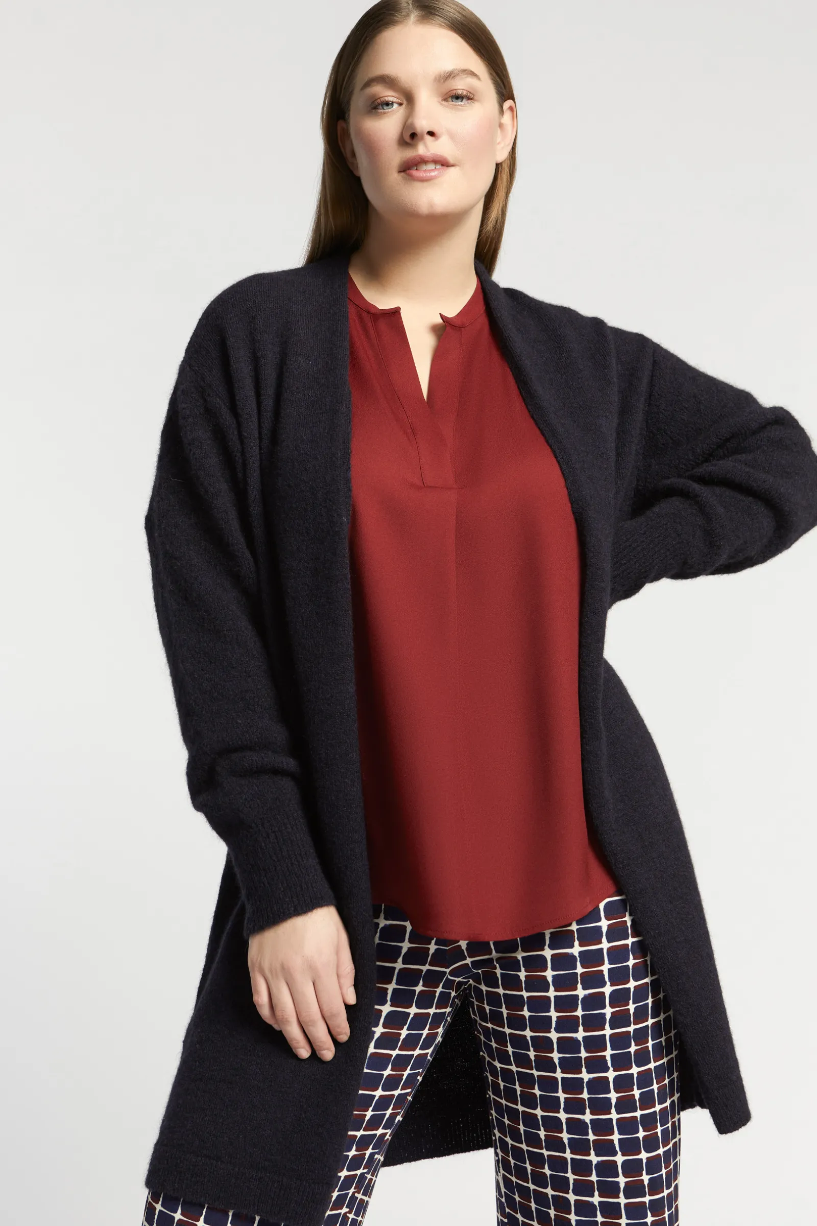 Xandres Gilet long en laine d’alpaga-Femme Xandres Plus|Pulls & Cardigans