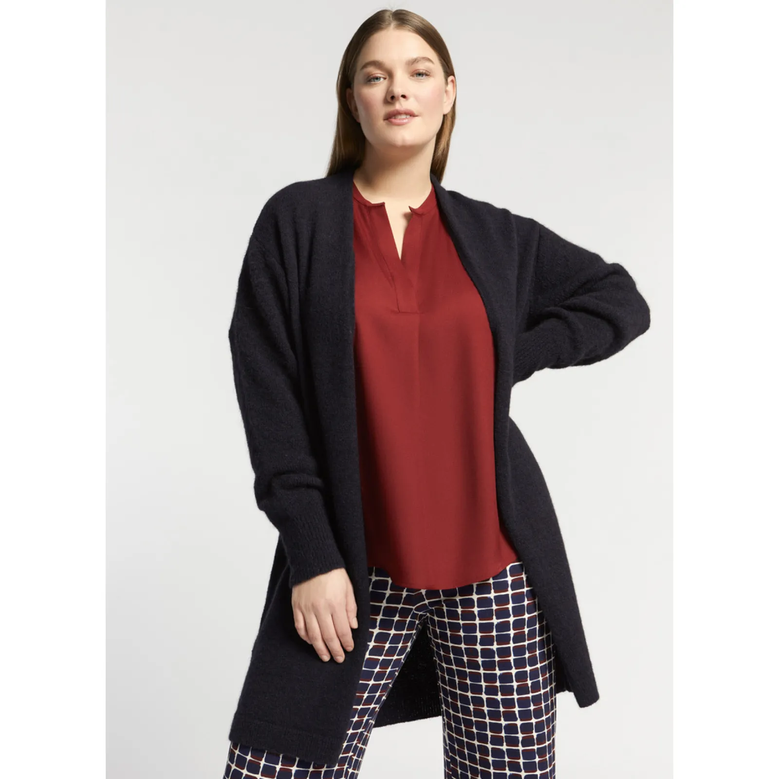 Xandres Gilet long en laine d’alpaga-Femme Xandres Plus|Pulls & Cardigans