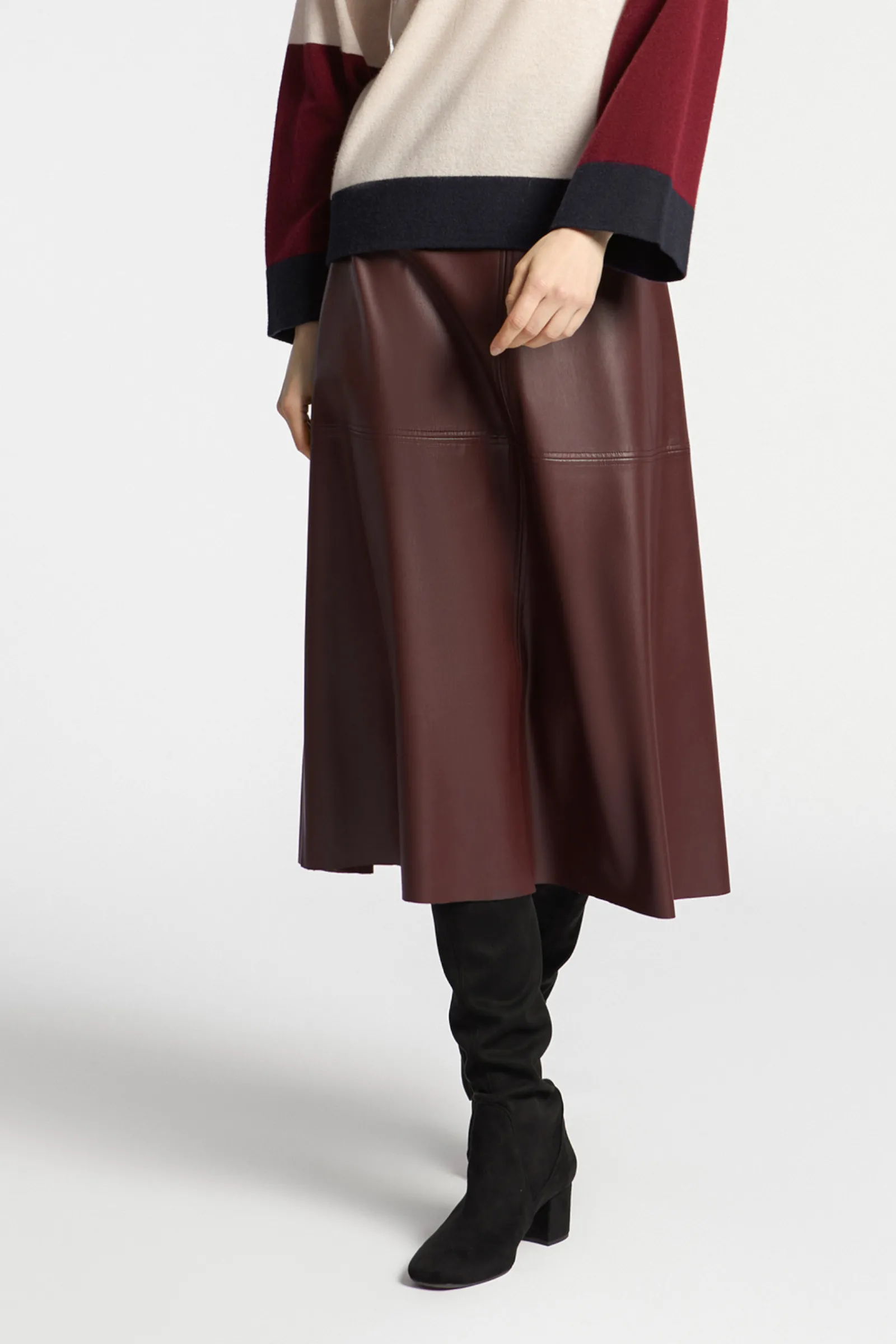 Xandres Jupe en ligne A en faux cuir-Femme Jupes