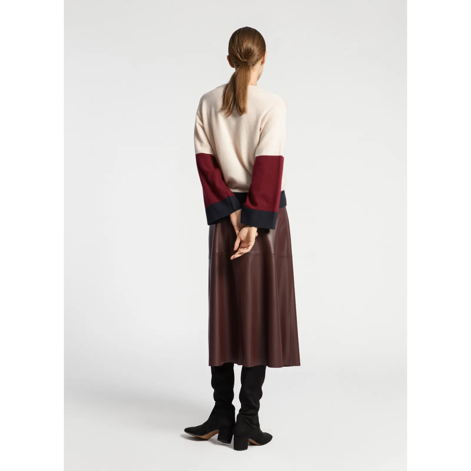 Xandres Jupe en ligne A en faux cuir-Femme Jupes