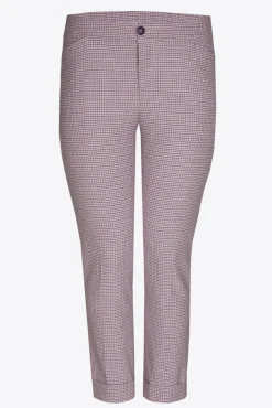 Xandres Pantalon avec fin motif à carreaux-Femme Xandres Plus|Pantalons