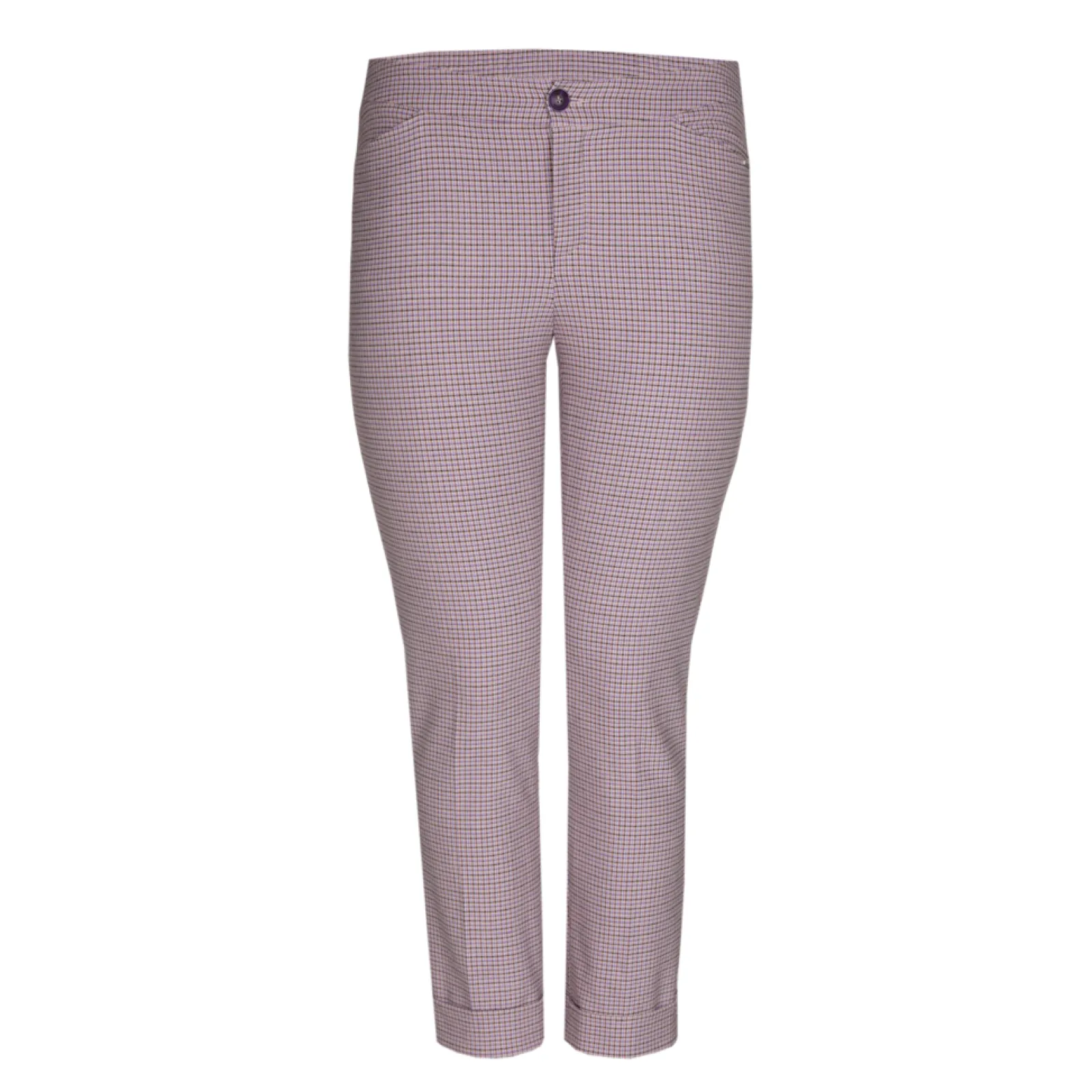 Xandres Pantalon avec fin motif à carreaux-Femme Xandres Plus|Pantalons