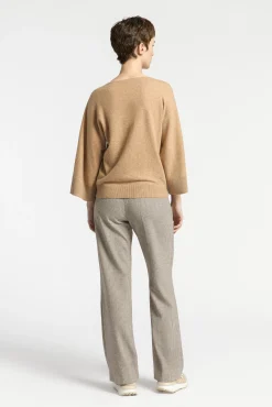 Xandres Pantalon avec motif à petits carreaux-Femme Pantalons