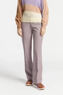 Xandres Pantalon avec subtil motif à carreaux-Femme Pantalons