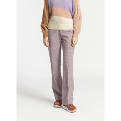 Xandres Pantalon avec subtil motif à carreaux-Femme Pantalons