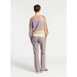 Xandres Pantalon avec subtil motif à carreaux-Femme Pantalons