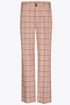 Xandres Pantalon à carreaux à jambes droites-Femme Pantalons