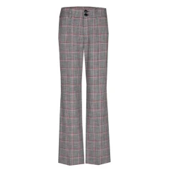 Xandres Pantalon à carreaux à jambes droites-Femme Pantalons