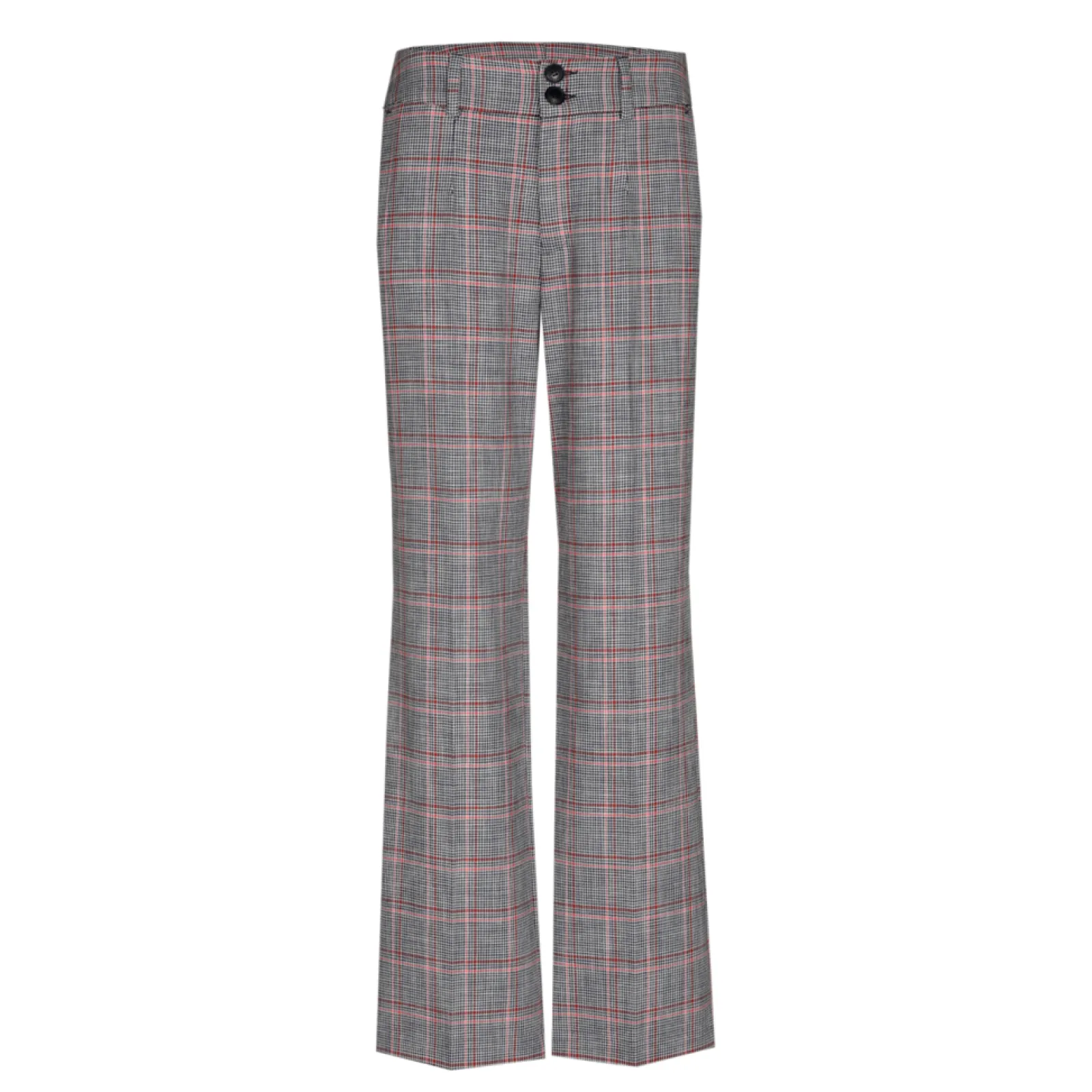 Xandres Pantalon à carreaux à jambes droites-Femme Pantalons