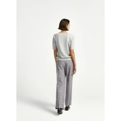 Xandres Pantalon à carreaux à jambes droites-Femme Pantalons