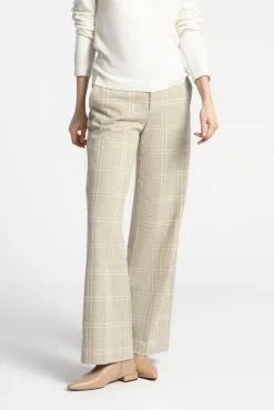 Xandres Pantalon à carreaux à jambes larges-Femme Pantalons