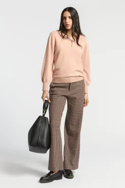 Xandres Pantalon à carreaux à jambes larges-Femme Pantalons