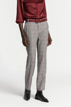Xandres Pantalon à carreaux à jambes étroites-Femme Pantalons