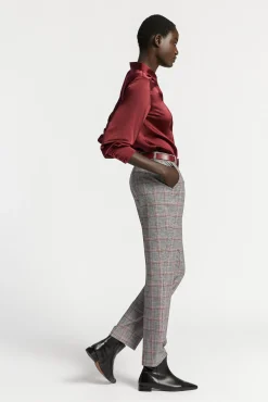 Xandres Pantalon à carreaux à jambes étroites-Femme Pantalons