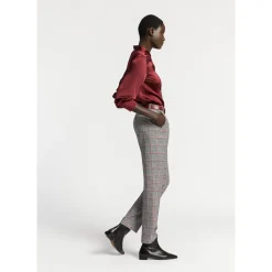 Xandres Pantalon à carreaux à jambes étroites-Femme Pantalons