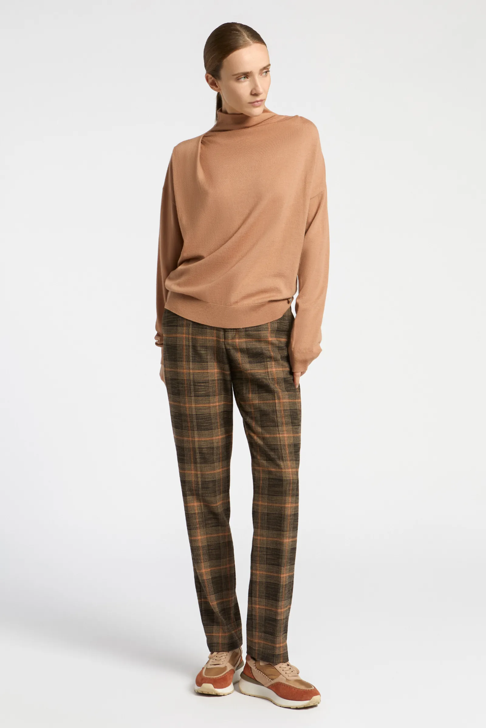 Xandres Pantalon à carreaux à larges motifs-Femme Pantalons