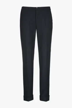 Xandres Pantalon chino bleu foncé avec bord retourné-Femme Essentials|Pantalons