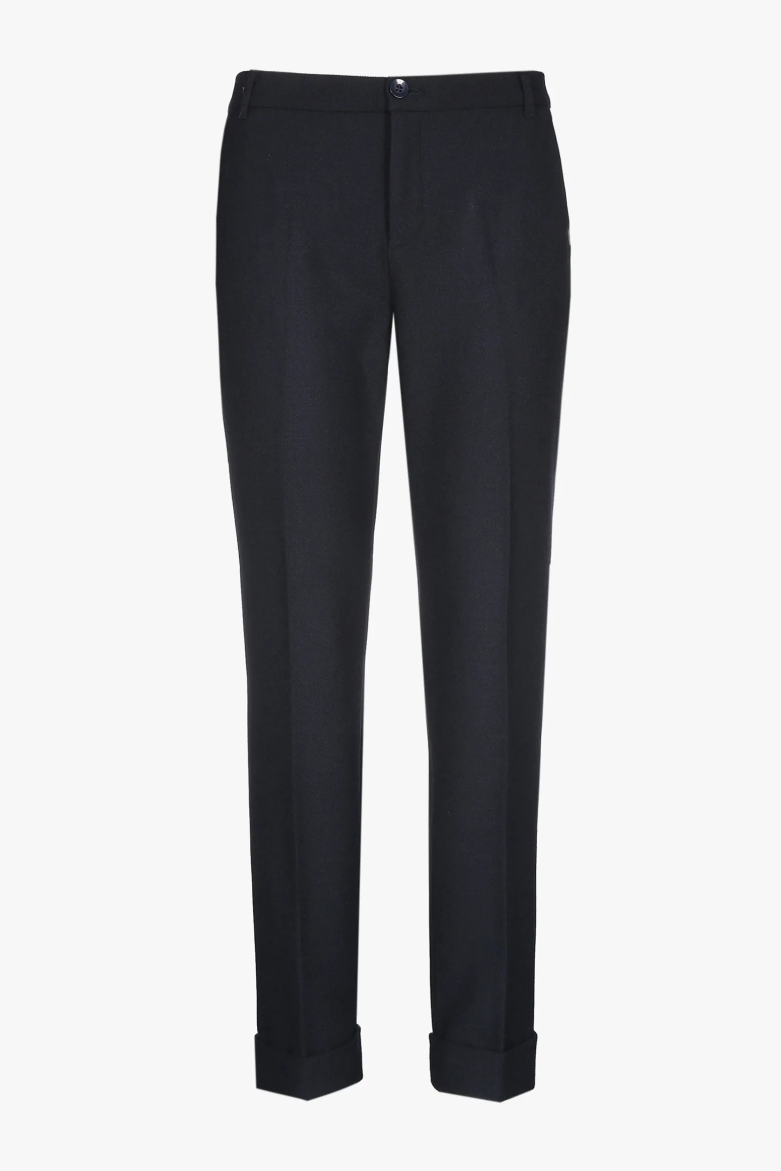 Xandres Pantalon chino bleu foncé avec bord retourné-Femme Essentials|Pantalons