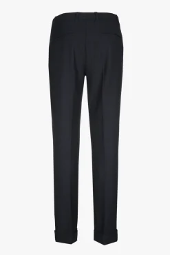 Xandres Pantalon chino bleu foncé avec bord retourné-Femme Essentials|Pantalons