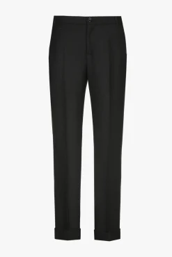 Xandres Pantalon chino noir avec bord retourné-Femme Essentials|Pantalons