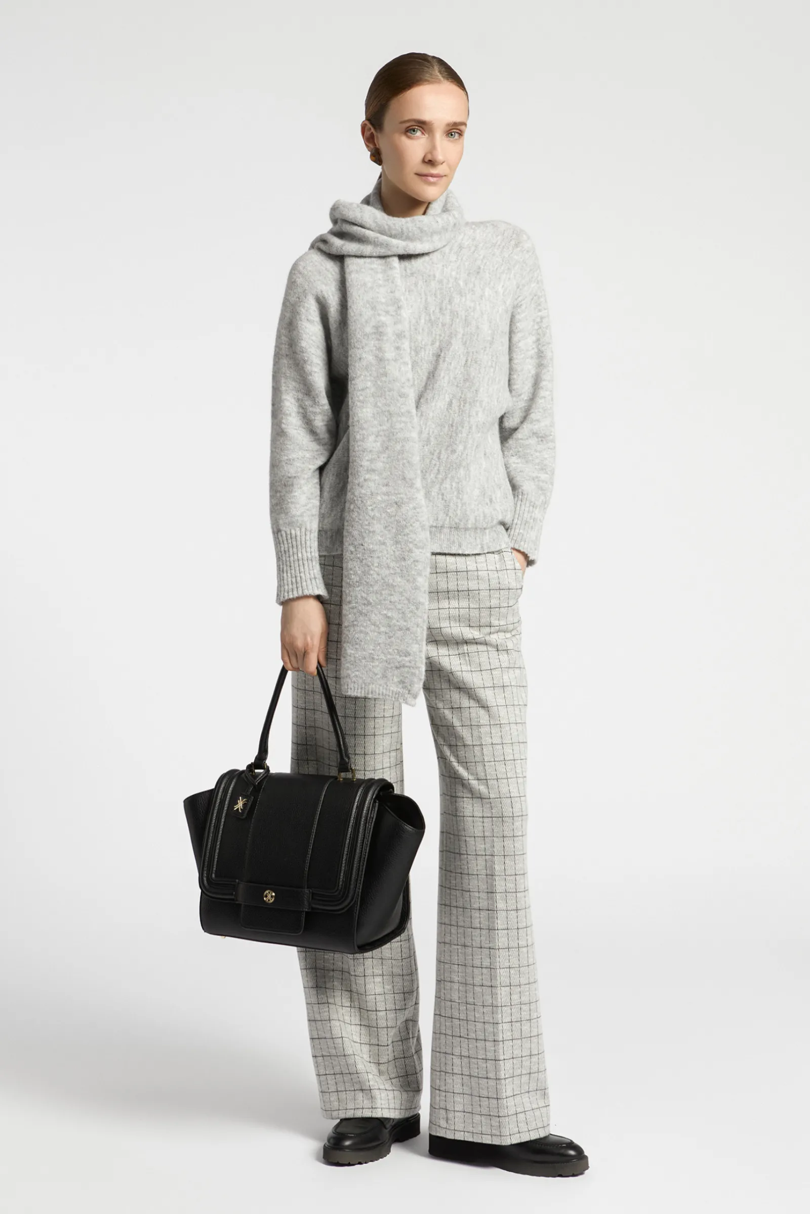 Xandres Pantalon doux à carreaux-Femme Pantalons