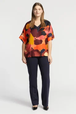 Xandres Pantalon doux à jambes droites-Femme Xandres Plus|Pantalons