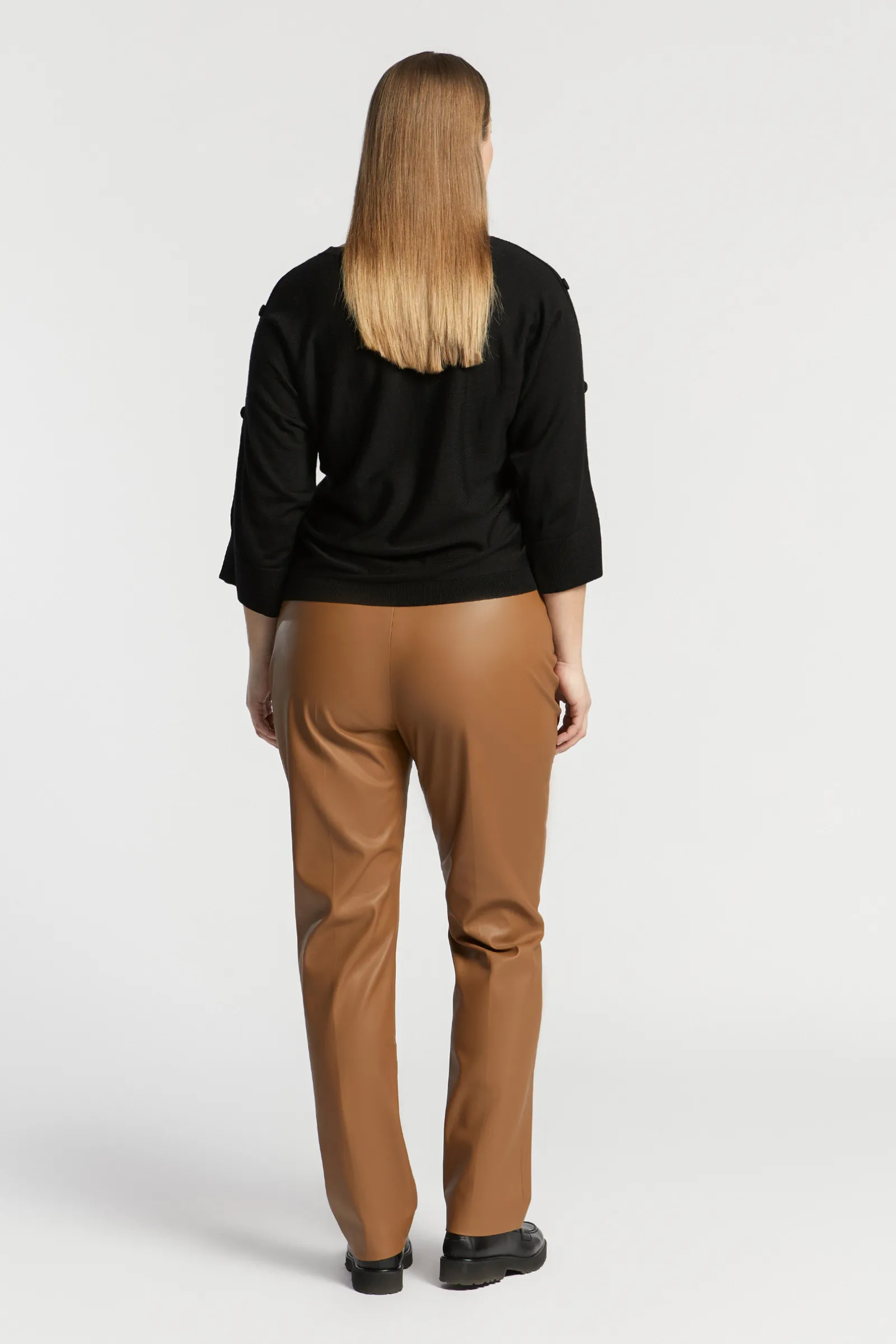 Xandres Pantalon en faux cuir à élastique-Femme Xandres Plus|Pantalons