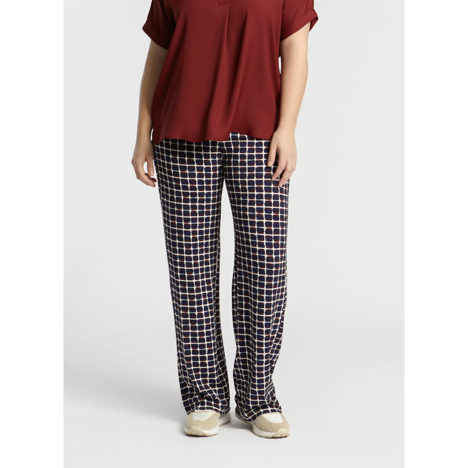 Xandres Pantalon en jersey avec imprimé fantaisie-Femme Xandres Plus|Pantalons